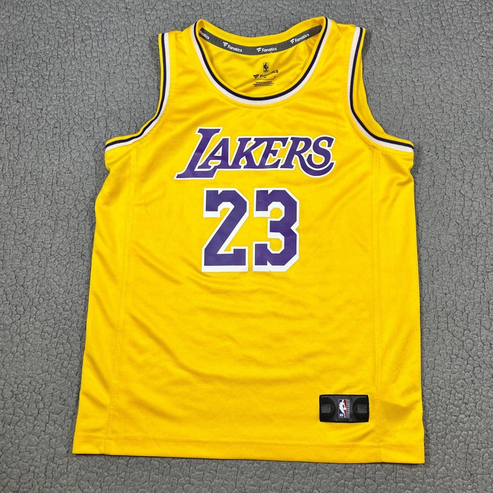 Fanatics Los Angeles Lakers LeBron James 23 Jersey Kids Youth Medium Yellow NBA